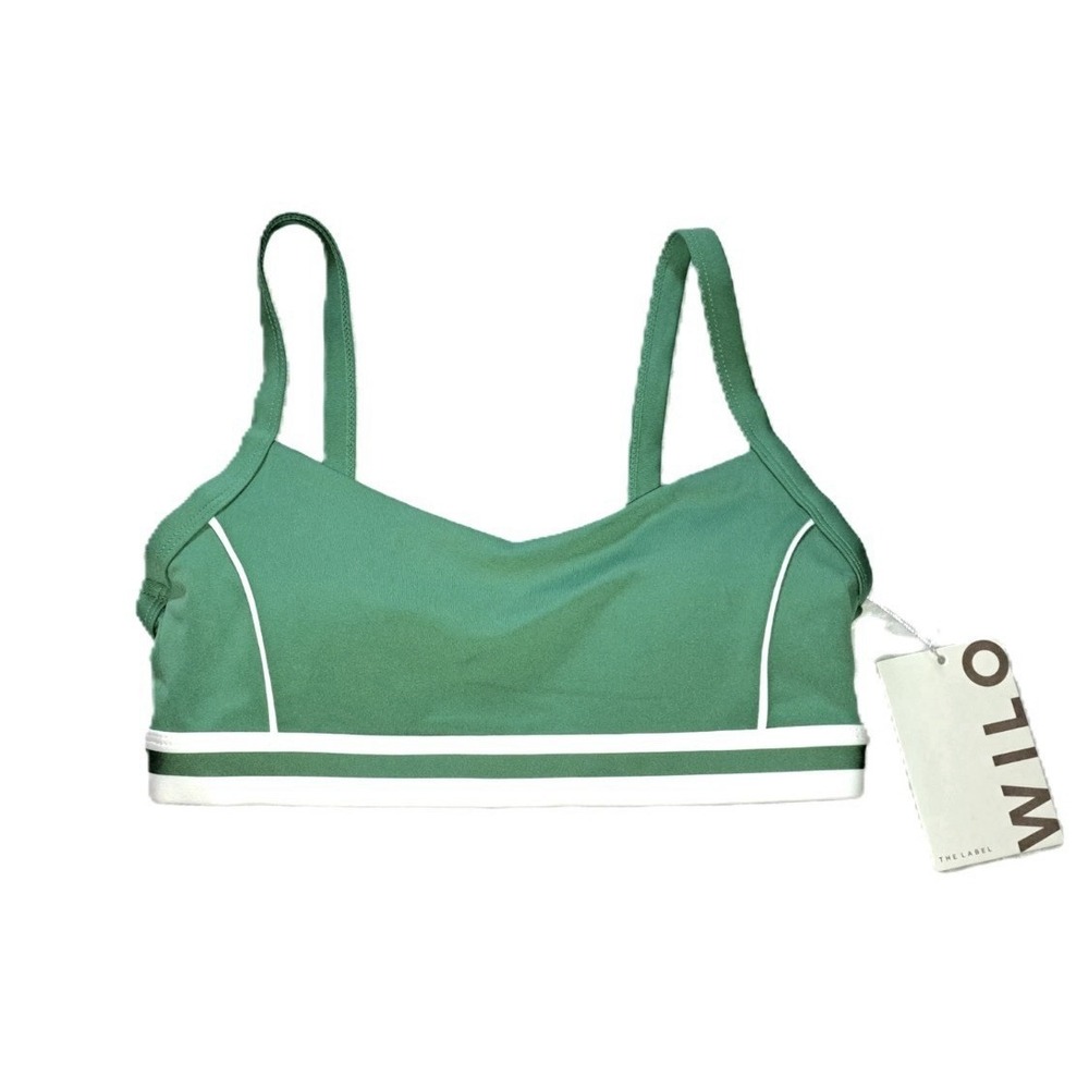WILO‎ THE LABEL green white sports bra NWT padded tank tennis golf Size Medium